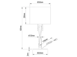 LED Tischlampe NANDOR mit Stoffschirm weiß und beleuchtetem Gestell, Höhe 62cm
