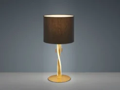 LED Tischlampe NANDOR Stoffschirm schwarz und beleuchtetem Gestell, Höhe 62cm