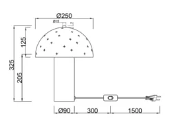 LED Tischleuchte aus Metall Weiß, Lampenschirm mit Dekorstanzung, Höhe 33 cm