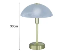 LED Tischleuchte DONNA dimmbar, Messing mit Glasschirm, Höhe 30cm