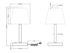 LED Tischleuchte EMERALD Silber matt, Glaslampenschirm Weiß, Höhe 29cm