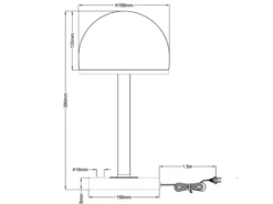 LED Tischleuchte 2er Set Silber mit Glas Lampenschirm dimmbar, Höhe 39cm