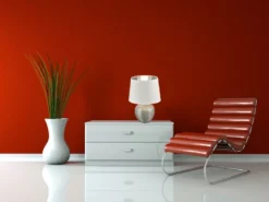 LED Tischleuchte Keramik mit Stoffschirm Weiß innen Silber, Höhe 26cm