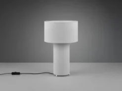 LED Tischleuchte Korpus und Lampenschirm Stoff Ultimate Grau, Höhe 40cm