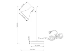 LED Tischleuchte Metall Schwarz/Gold Spot dreh+schwenkbar, Höhe 39cm
