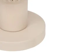 LED Tischleuchte mit Gitter Lampenschirm Beige, Höhe 28cm
