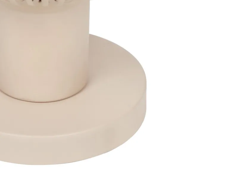 LED Tischleuchte mit Gitter Lampenschirm Beige, Höhe 28cm