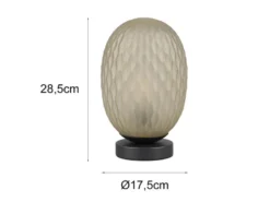 LED Tischleuchte mit ovalem Glasschirm Grün, Höhe 28cm