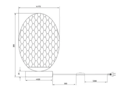 LED Tischleuchte mit ovalem Glasschirm Bernsteinfarbig, Höhe 28cm