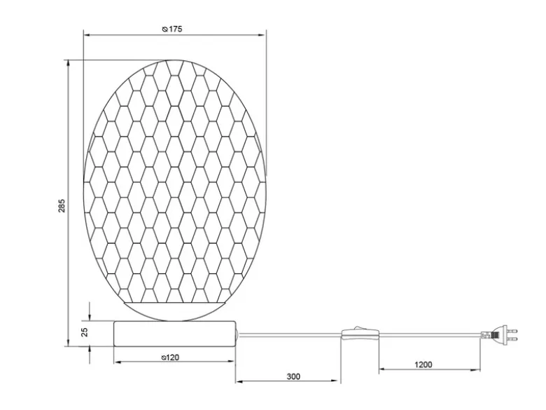LED Tischleuchte mit ovalem Rauchglas Lampenschirm, Höhe 28cm