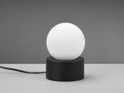LED Tischleuchte mit Touch-Funktion, Glasschirm Weiß, Schwarz, Höhe 17cm