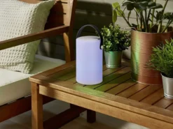 LED Tischleuchten 2er SET dimmbar mit Farbwechsler, Bluetooth Lautsprecher USB
