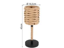 LED Tischleuchte Seillampe mit geflochtenem Lampenschirm, Höhe 45cm