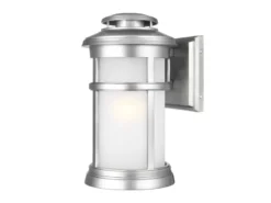 LED Ultra Wetter & Salzluft resistente Außen Laterne, Silber Höhe 33cm