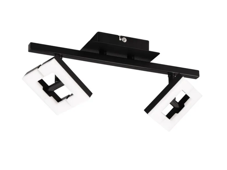 LED Wand- & Deckenstrahler in Schwarz / Weiß, Spots geteilt, Breite 36cm