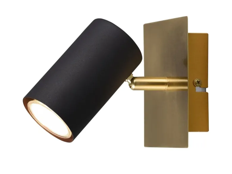LED Wand- & Deckenstrahler Metall Schwarz Gold, Breite 12cm