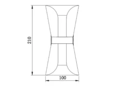 LED Wandlampe Schwarz Gold mit Updown Lichtaustritt, Höhe 21cm