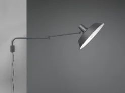 LED Wandlampe Schwarz schwenkbar mit Schnurschalter & Stecker, Länge max. 150cm