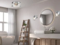 LED Wandlaterne in Chrom für Badezimmer & Wohnraum, Höhe 21cm