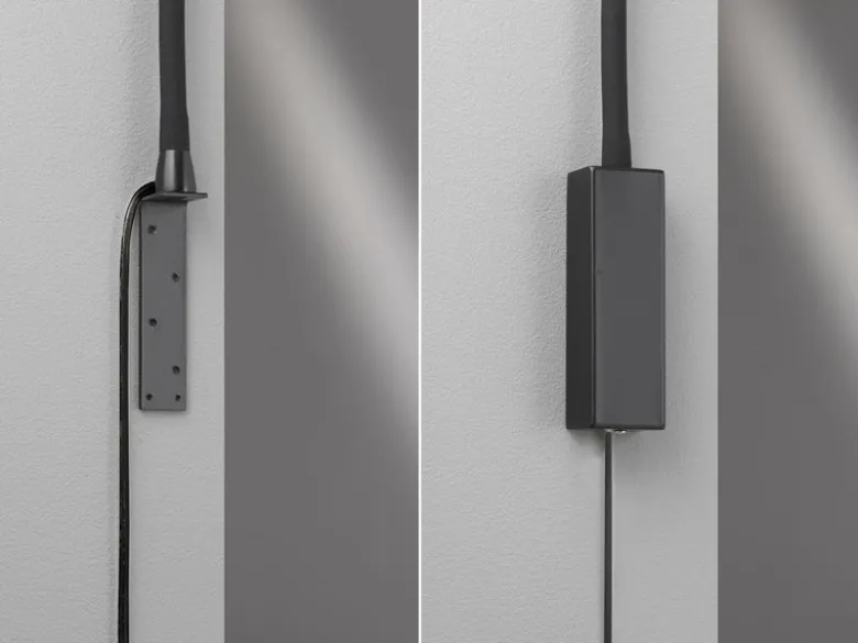 LED Wand Leselampe & Bettlampe JUSTI Schwarz mit Kabel und Stecker, Breite 6cm