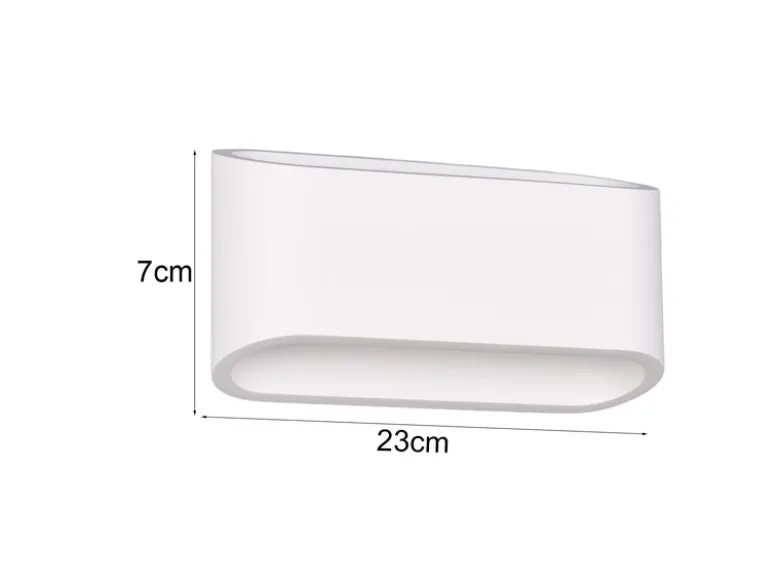 LED Wandleuchte aus Gips mit Up and Down Lichteffekt, Breite 23cm