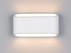 LED Wandleuchte aus Gips mit Up and Down Lichteffekt, Breite 23cm