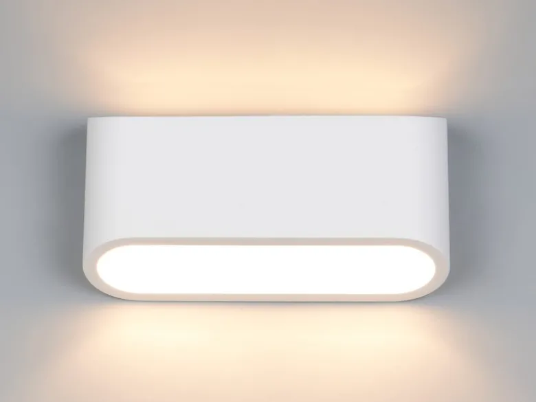 LED Wandleuchte aus Gips mit Up and Down Lichteffekt, Breite 23cm