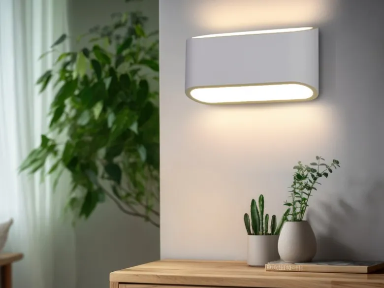 LED Wandleuchte aus Gips mit Up and Down Lichteffekt, Breite 23cm