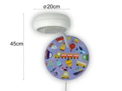 LED Wandleuchte für Kinderzimmer mit Fahrzeug-Motiven, Flexarm, Höhe 20cm