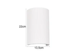 LED Wandleuchte halbrund aus Gips mit Up and Down Lichteffekt, Höhe 22cm