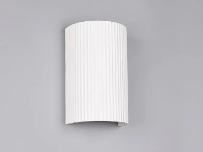 LED Wandleuchte halbrund aus Gips mit Up and Down Lichteffekt, Höhe 22cm