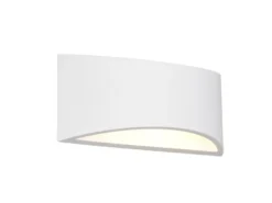 LED Wandleuchte halbrund aus Gips mit Up and Down Lichteffekt, Breite 30cm