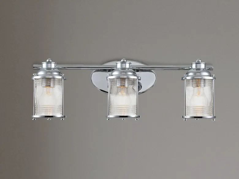 LED Wandleuchte in Chrom für Badezimmer & Wohnraum, Breite 61cm