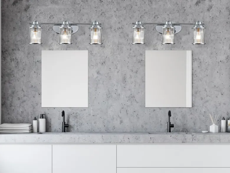 LED Wandleuchte in Chrom für Badezimmer & Wohnraum, Breite 61cm