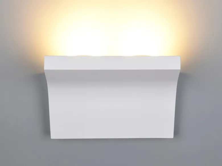 LED Wandleuchte, indirekte Beleuchtung aus Gips bemalbar, Breite 24cm