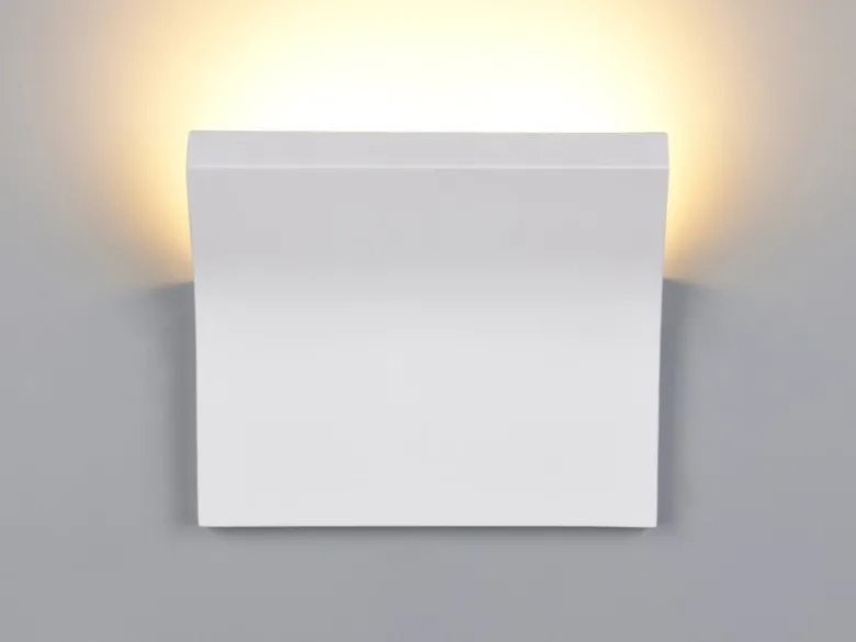LED Wandleuchte, indirekte Beleuchtung aus Gips bemalbar, Breite 24cm