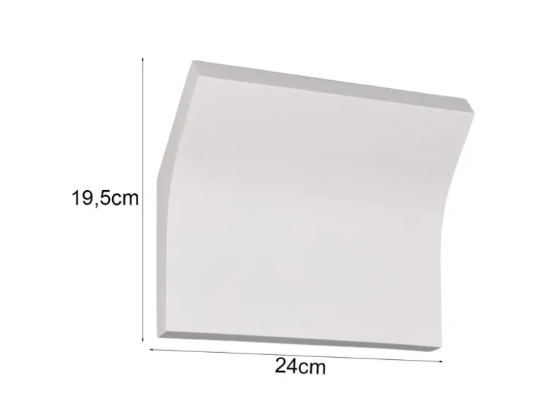 LED Wandleuchte, indirekte Beleuchtung aus Gips bemalbar, Breite 24cm