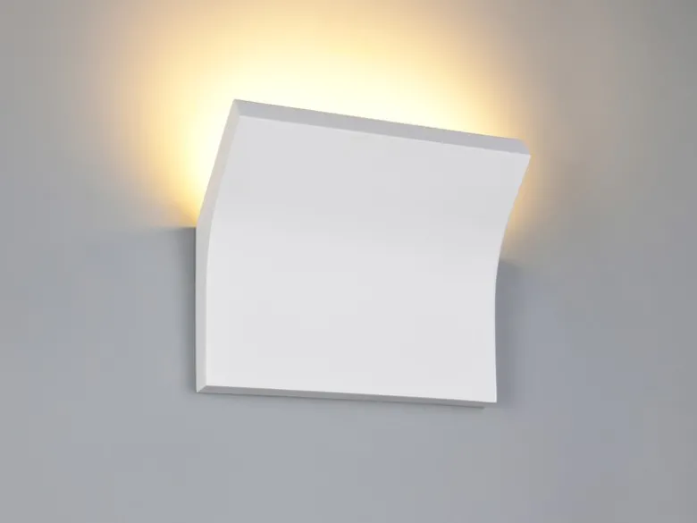 LED Wandleuchte, indirekte Beleuchtung aus Gips bemalbar, Breite 24cm