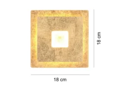 LED Wandleuchte LEANO mit indirekter Beleuchtung Gold, Höhe 18cm