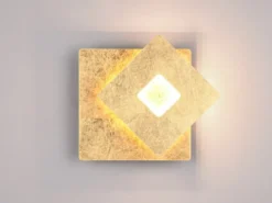 LED Wandleuchte LEANO mit indirekter Beleuchtung Gold, Höhe 18cm