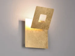 LED Wandleuchte LEANO mit indirekter Beleuchtung Gold, Höhe 18cm