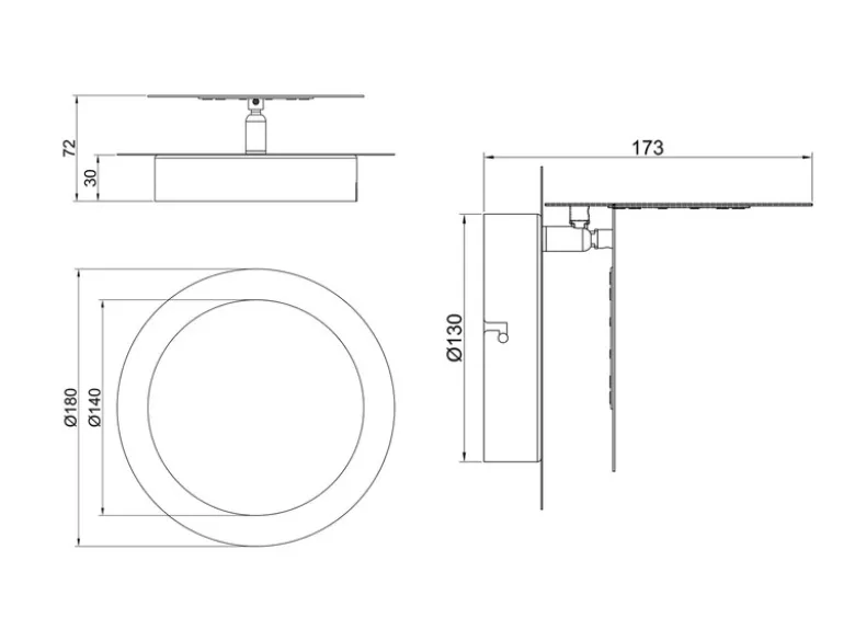LED Wandleuchte MIO Weiß verstellbar für indirekte Beleuchtung, Ø 18cm