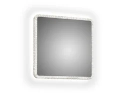 LED Wandleuchte MIRROR Badspiegel mit Beleuchtung Glasschirm Großes Quadrat 55cm