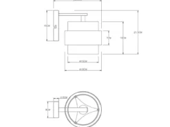 LED Wandleuchte mit Rauchglas Lampenschirm Messingring, Höhe 21,5cm