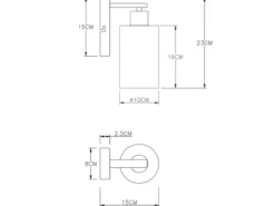 LED Wandleuchte mit Rauchglas Lampenschirm Metall Schwarz, Höhe 23cm