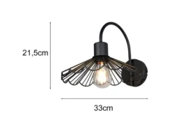 LED Wandleuchte mit Schalter & Metall Gitterschirm, Höhe 21,5cm