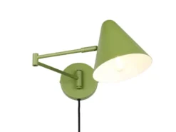 LED Wandleuchte mit Stecker, Schalter und Schwenkarm, Grün, Höhe 16cm