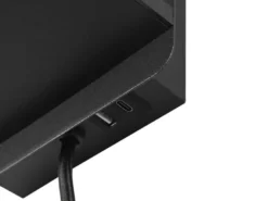 LED Wandleuchte mit Stecker, Schalter & Ladefunktion Schwarz, Höhe 31cm