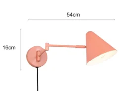 LED Wandleuchte mit Stecker, Schalter und Schwenkarm, Apricot, Höhe 16cm