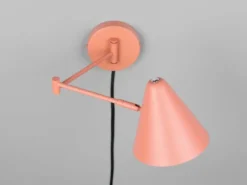 LED Wandleuchte mit Stecker, Schalter und Schwenkarm, Apricot, Höhe 16cm